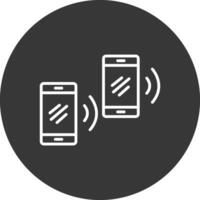 mobile synchroniser ligne inversé icône conception vecteur