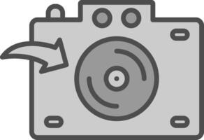 caméra ligne rempli niveaux de gris icône conception vecteur