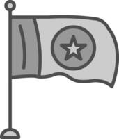 drapeau ligne rempli niveaux de gris icône conception vecteur