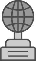 globe ligne rempli niveaux de gris icône conception vecteur