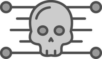 crâne ligne rempli niveaux de gris icône conception vecteur