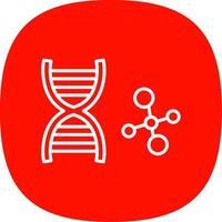 ADN ligne courbe icône conception vecteur
