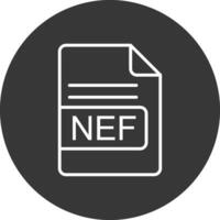 nef fichier format ligne inversé icône conception vecteur