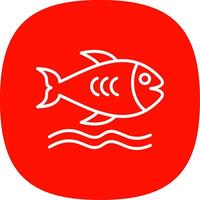 poisson ligne courbe icône conception vecteur