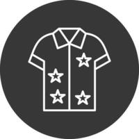 hawaïen chemise ligne inversé icône conception vecteur