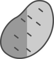 Patate ligne rempli niveaux de gris icône conception vecteur