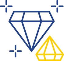 diamant ligne deux Couleur icône conception vecteur