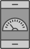 tableau de bord ligne rempli niveaux de gris icône conception vecteur