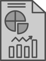 analytique ligne rempli niveaux de gris icône conception vecteur