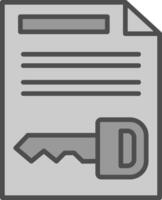 document ligne rempli niveaux de gris icône conception vecteur