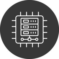 CPU ligne inversé icône conception vecteur