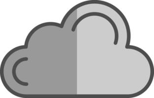nuage ligne rempli niveaux de gris icône conception vecteur