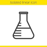 icône linéaire de bécher de laboratoire chimique. illustration de la ligne mince. symbole de contour. dessin de contour isolé de vecteur