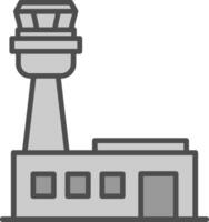 aéroport ligne rempli niveaux de gris icône conception vecteur