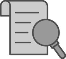 recherche rapport ligne rempli niveaux de gris icône conception vecteur