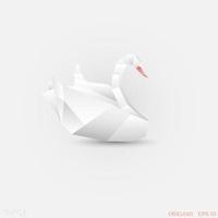 cygne blanc origami vecteur