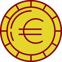 euro pièce de monnaie ancien icône conception vecteur