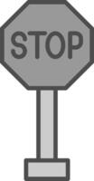 Arrêtez signe ligne rempli niveaux de gris icône conception vecteur