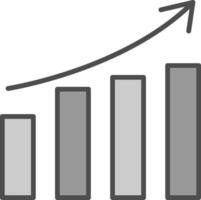 croissance ligne rempli niveaux de gris icône conception vecteur