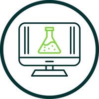 ordinateur ligne cercle icône conception vecteur