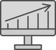 circulation analytique ligne rempli niveaux de gris icône conception vecteur