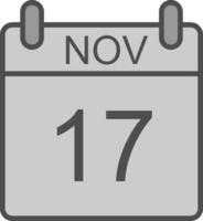 novembre ligne rempli niveaux de gris icône conception vecteur