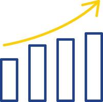 croissance ligne deux Couleur icône conception vecteur
