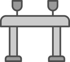 table ligne rempli niveaux de gris icône conception vecteur