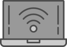 Wifi ligne rempli niveaux de gris icône conception vecteur