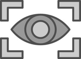 vision ligne rempli niveaux de gris icône conception vecteur