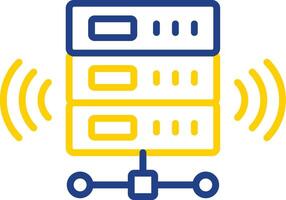 sans fil base de données ligne deux Couleur icône conception vecteur