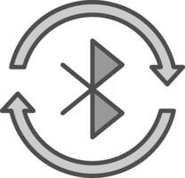 Bluetooth ligne rempli niveaux de gris icône conception vecteur