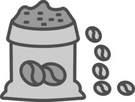 haricot sac ligne rempli niveaux de gris icône conception vecteur