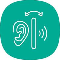 oreille ligne courbe icône conception vecteur