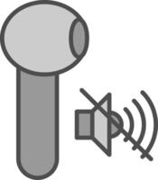écouteurs ligne rempli niveaux de gris icône conception vecteur