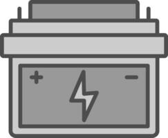 batterie ligne rempli niveaux de gris icône conception vecteur