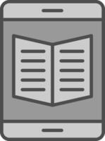 ebook ligne rempli niveaux de gris icône conception vecteur