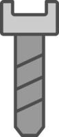 boulon ligne rempli niveaux de gris icône conception vecteur
