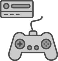 jeu console ligne rempli niveaux de gris icône conception vecteur