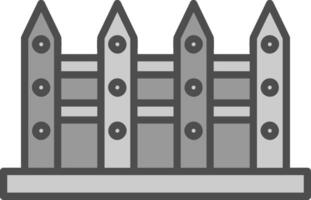 clôture ligne rempli niveaux de gris icône conception vecteur