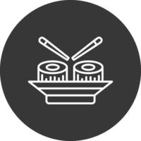 Sushi ligne inversé icône conception vecteur