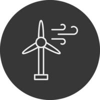 vent turbine ligne inversé icône conception vecteur