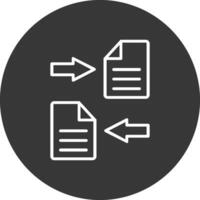 fichier partage ligne inversé icône conception vecteur