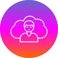 nuage client ligne pente cercle icône vecteur