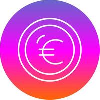 euro ligne pente cercle icône vecteur