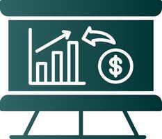 le revenu graphique glyphe pente icône vecteur