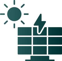 solaire Puissance glyphe pente icône vecteur