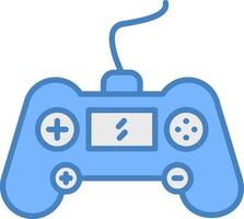jeu console ligne rempli bleu icône vecteur