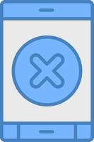 supprimer bouton ligne rempli bleu icône vecteur