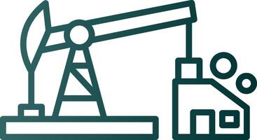 icône de gradient de ligne de pompe à huile vecteur